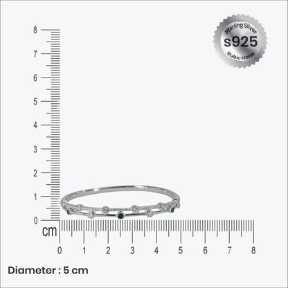 Verdant Glow Bracelet – Graceful Sterling Silver