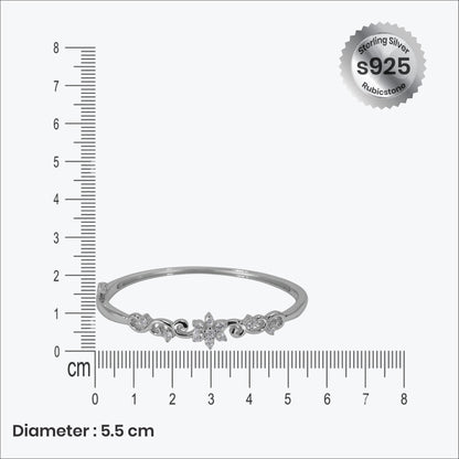 Floral Bracelet– Sterling Silver with Sparking Elegance