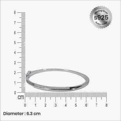 Eterna Line Bracelet – Sterling Silver with Sleek Brilliance