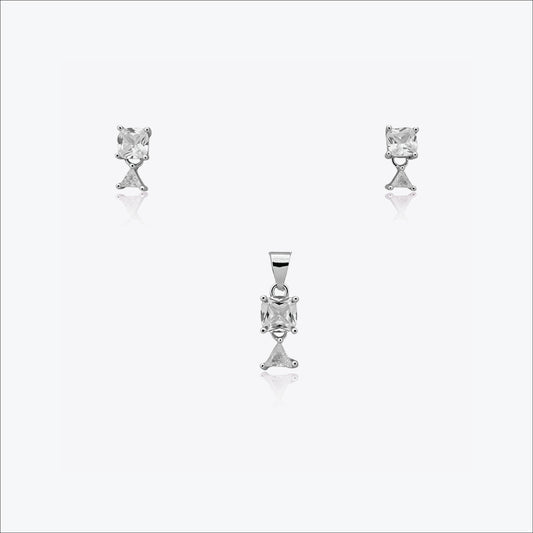 Nova Tier Pendant – Sterling Silver with Angular Spark