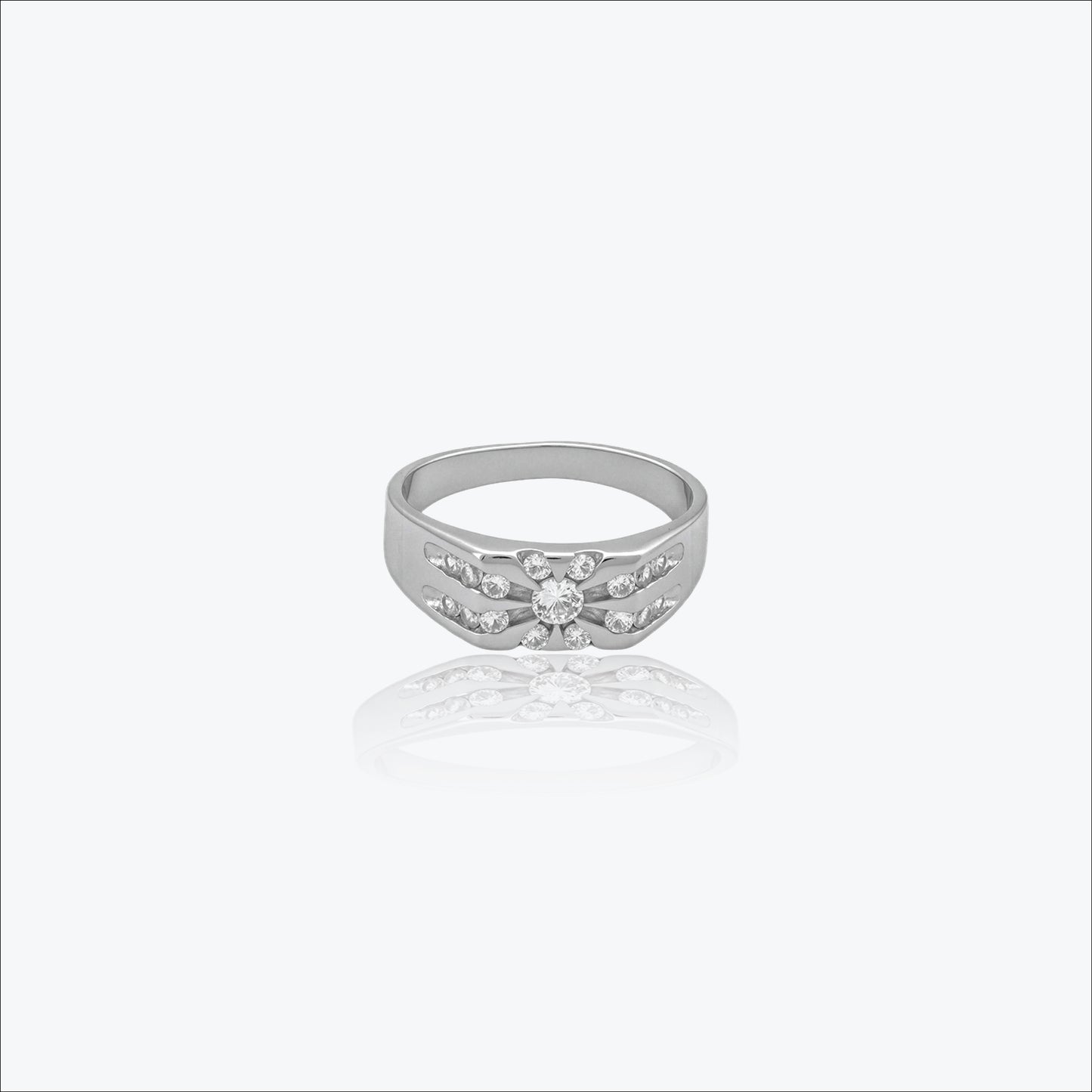 imperium crest men’s ring – sterling silver with diamond brilliance