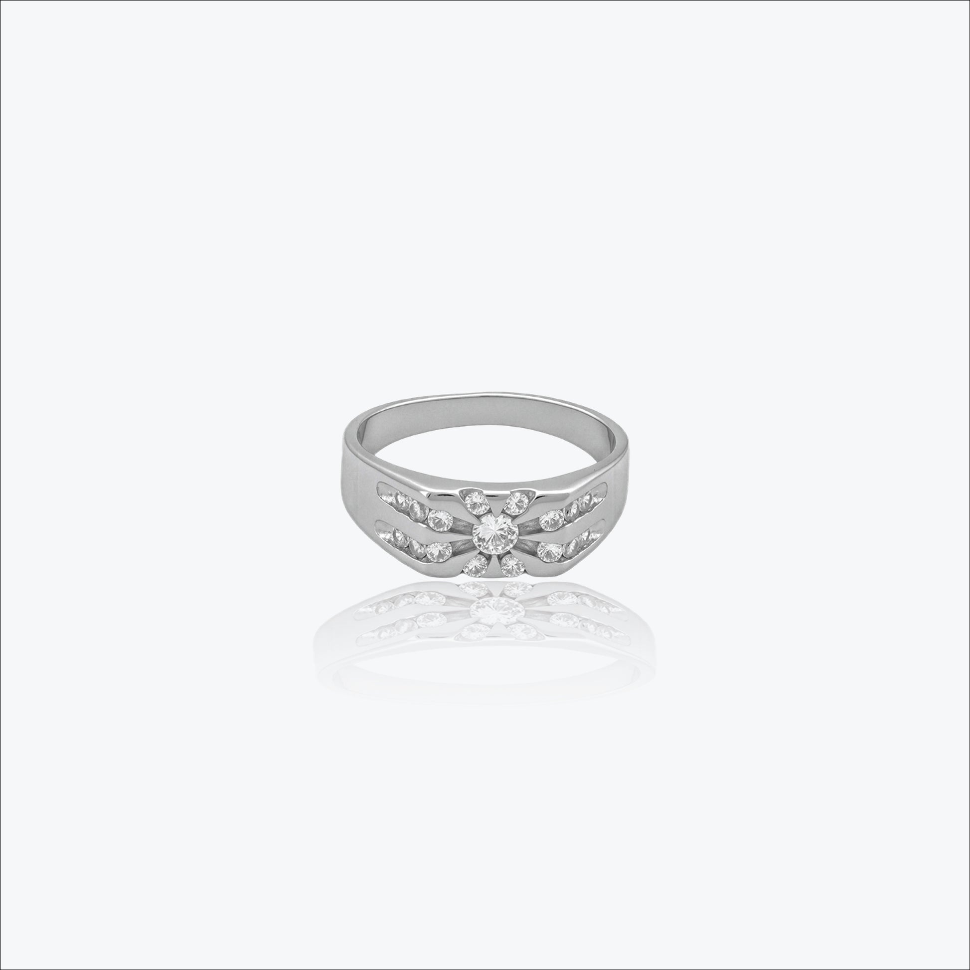 Imperium Crest Men’s Ring – Sterling Silver with Diamond Brilliance