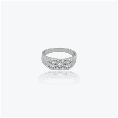 Imperium Crest Men’s Ring – Sterling Silver with Diamond Brilliance