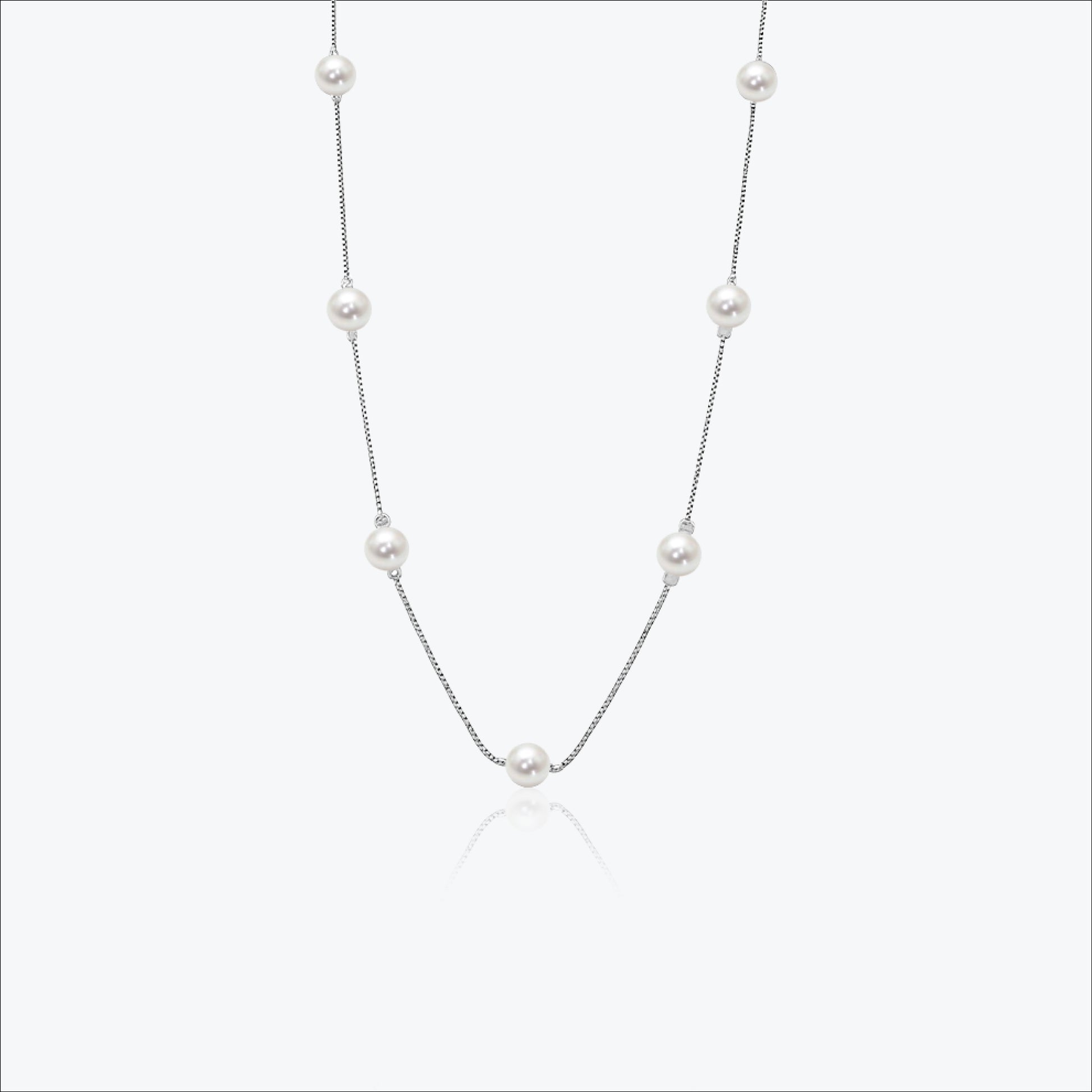 Pearl necklace - sterling silver