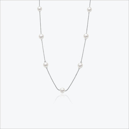 Pearl necklace - sterling silver