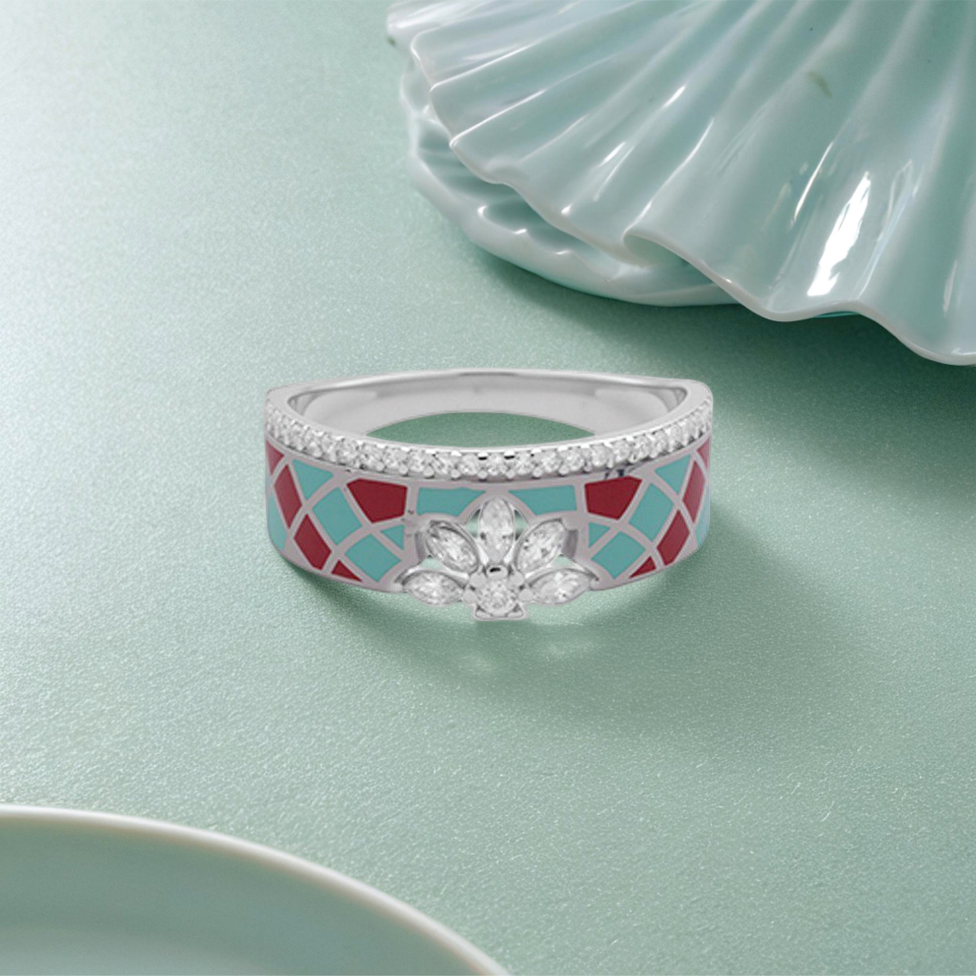 Teardrop Glow Ring– Sterling Silver, Fluid Grace