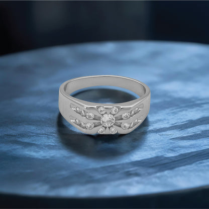 Imperium Crest Men’s Ring – Sterling Silver with Diamond Brilliance