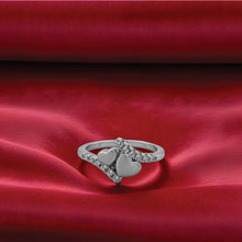 Sterling silver Romantic Heart Ring –with Sparkling Elegance