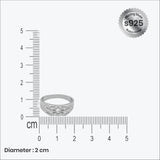 Silver Patterned diamond Men’s Ring