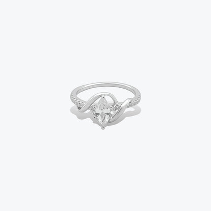Elara Twist Ring– Sterling Silver Marquise Grace – Rubicstone