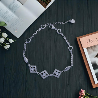 Eterna Harmony Bracelet – Sterling Silver with Elegant Contrast