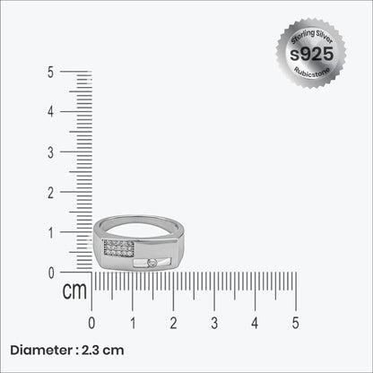 Regal Edge Men’s Ring – Sterling Silver with Timeless Brilliance