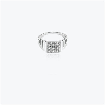 Sterling silver Sleek Symmetry Men`s Ring