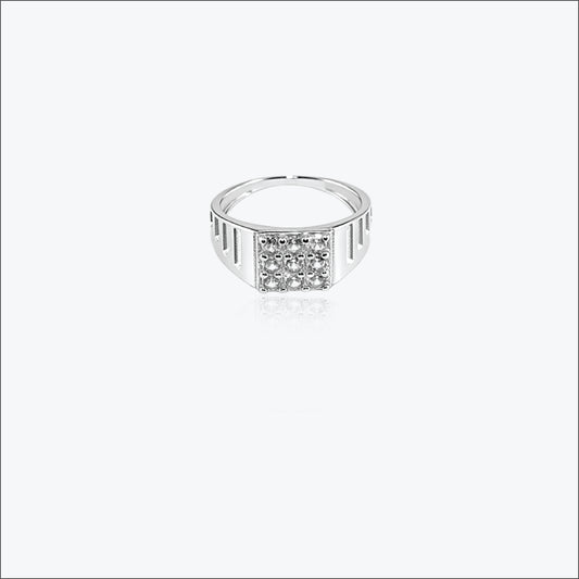 Sterling silver Sleek Symmetry Men`s Ring