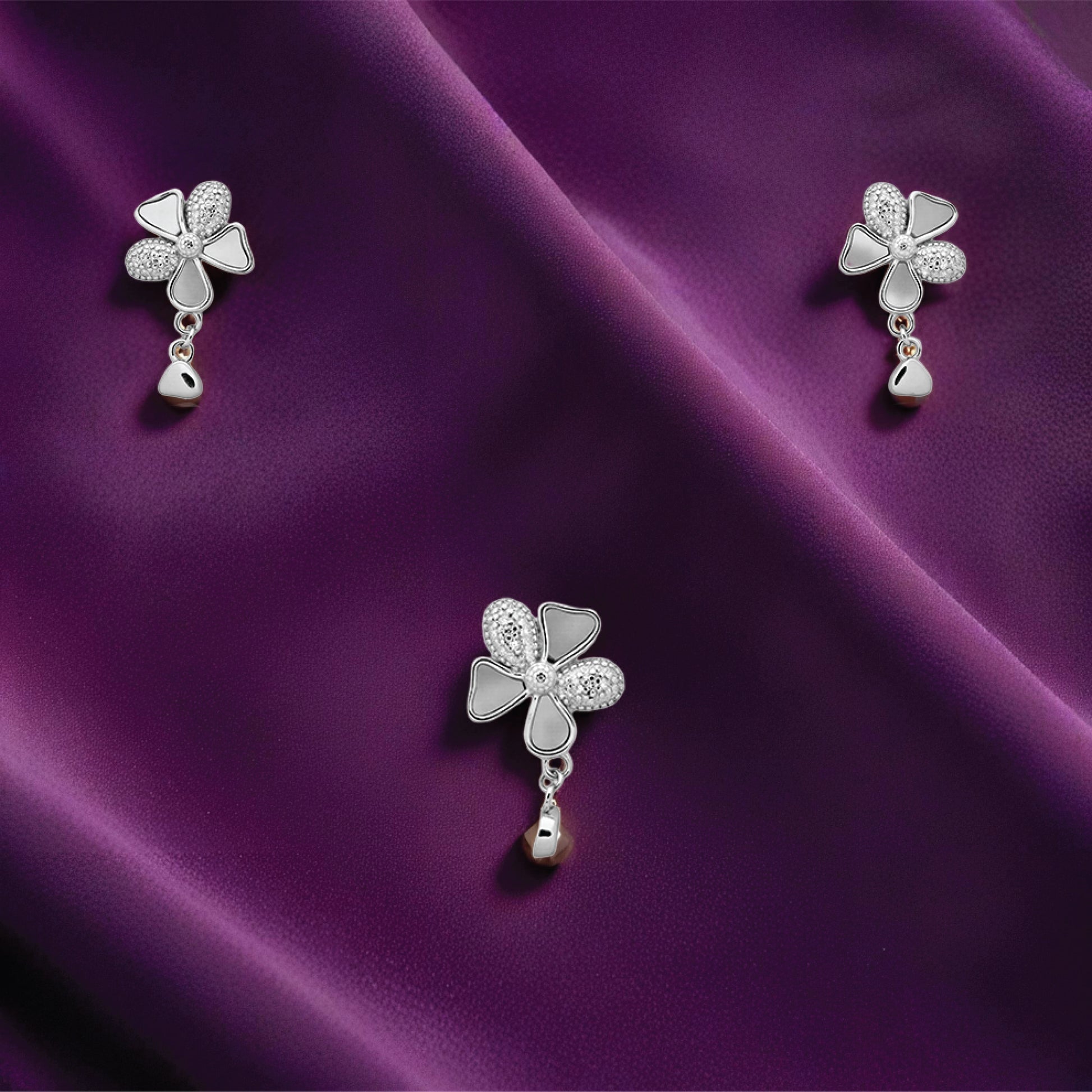 Flora Quatre Pendant – Sterling Silver with Subtle Grace