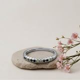 Bold gemstone contrast ring in Silver