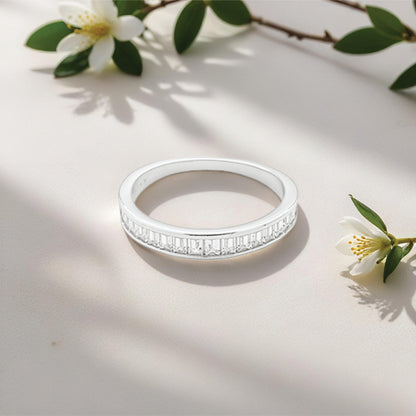 Elysian Halo Ring – Sterling Silver with Radiant Beauty