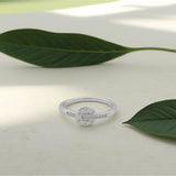Silver Diamond Circle Ring