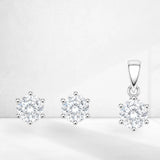 Eira Marquise Pendant with earrings in silver