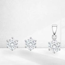Eira Marquise Pendant with earrings in silver