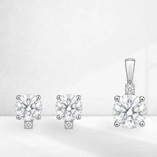 Prisma Pendant with earrings in silver