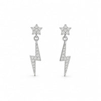 Sparkle patterned silver Earring