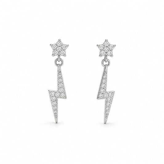 Sparkle patterned silver Earring