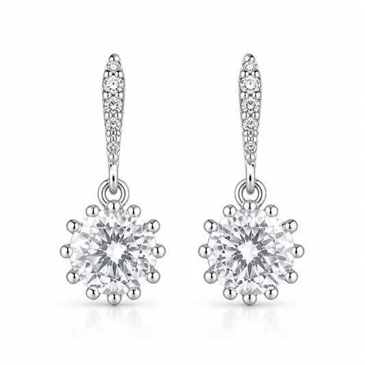 Radiant drop women`s Earrings in silver
