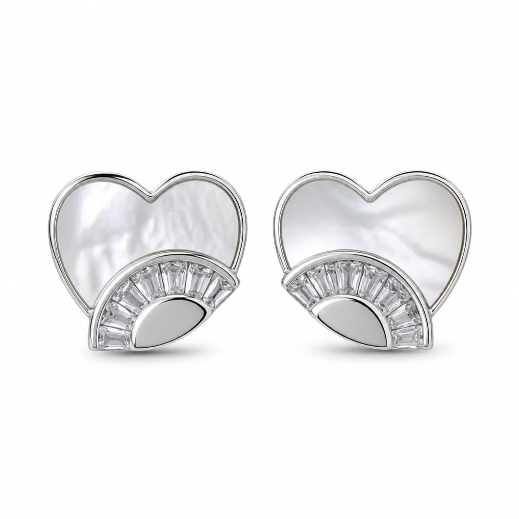 Silver Artistic Eye Women`s Studs
