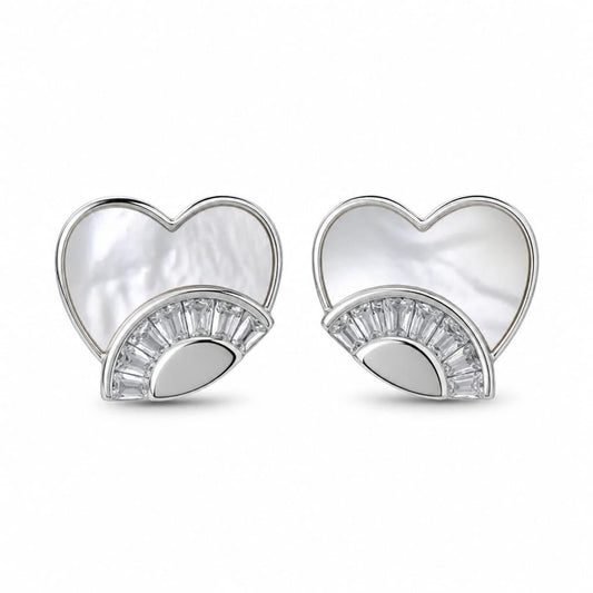 Silver Artistic Eye Women`s Studs