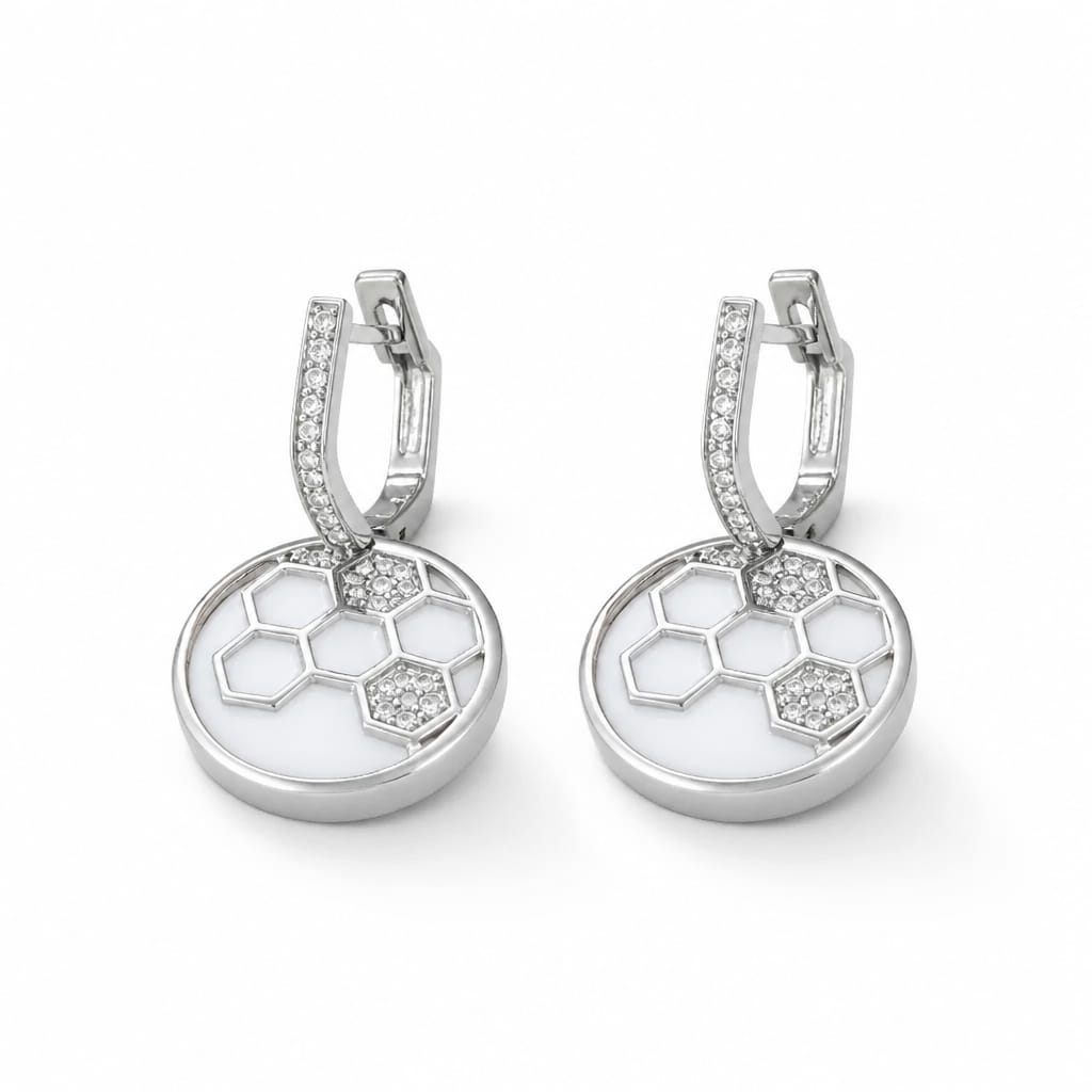 Sterling Silver  Hexa Gleam Earring