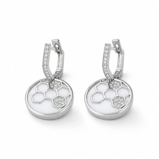Sterling Silver  Hexa Gleam Earring