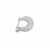 Silver Grace Crescent Men`s Earring