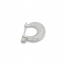 Silver Grace Crescent Men`s Earring