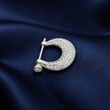 Silver Grace Crescent Men`s Earring