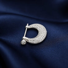 Silver Grace Crescent Men`s Earring