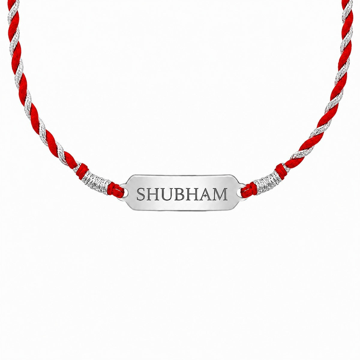 Personalized Silver Name Plate Rakhi