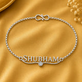 Personalized Silver Name Bracelet Rakhi