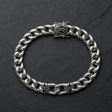 Silver Patterned Chain Men`s Bracelet