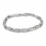 Silver Geometric Link Men`s Bracelet