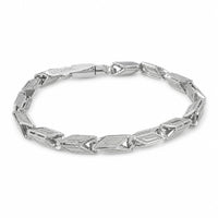 Silver Geometric Link Men`s Bracelet