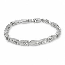Silver Geometric Link Men`s Bracelet