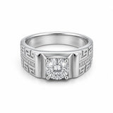 Engraved Men`s Ring in Silver
