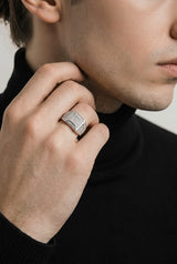 Geometric Glow Men’s Ring in silver