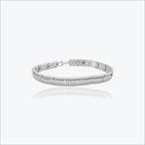 Silver Chevron Pattern Men`s Bracelet
