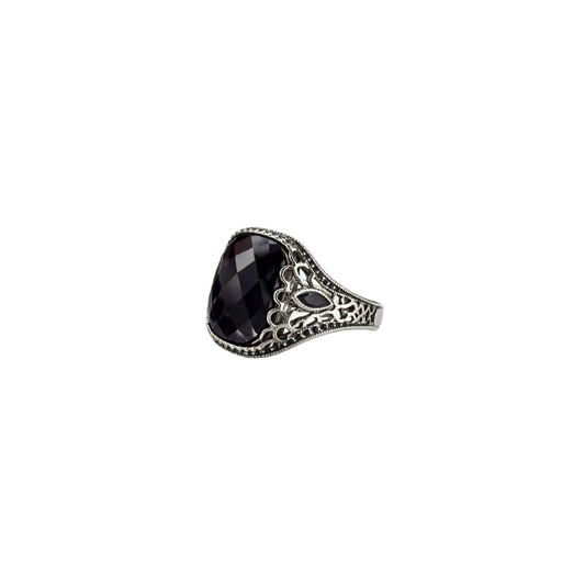 Gem stone Men`s Ring in silver