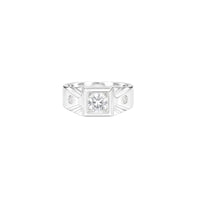 Silver Radiance Square Men`s Ring