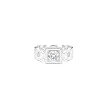 Silver Radiance Square Men`s Ring