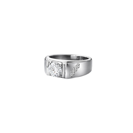 Silver Statement Men`s Ring