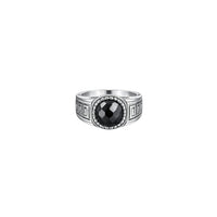 Black Gem Men`s Ring in silver